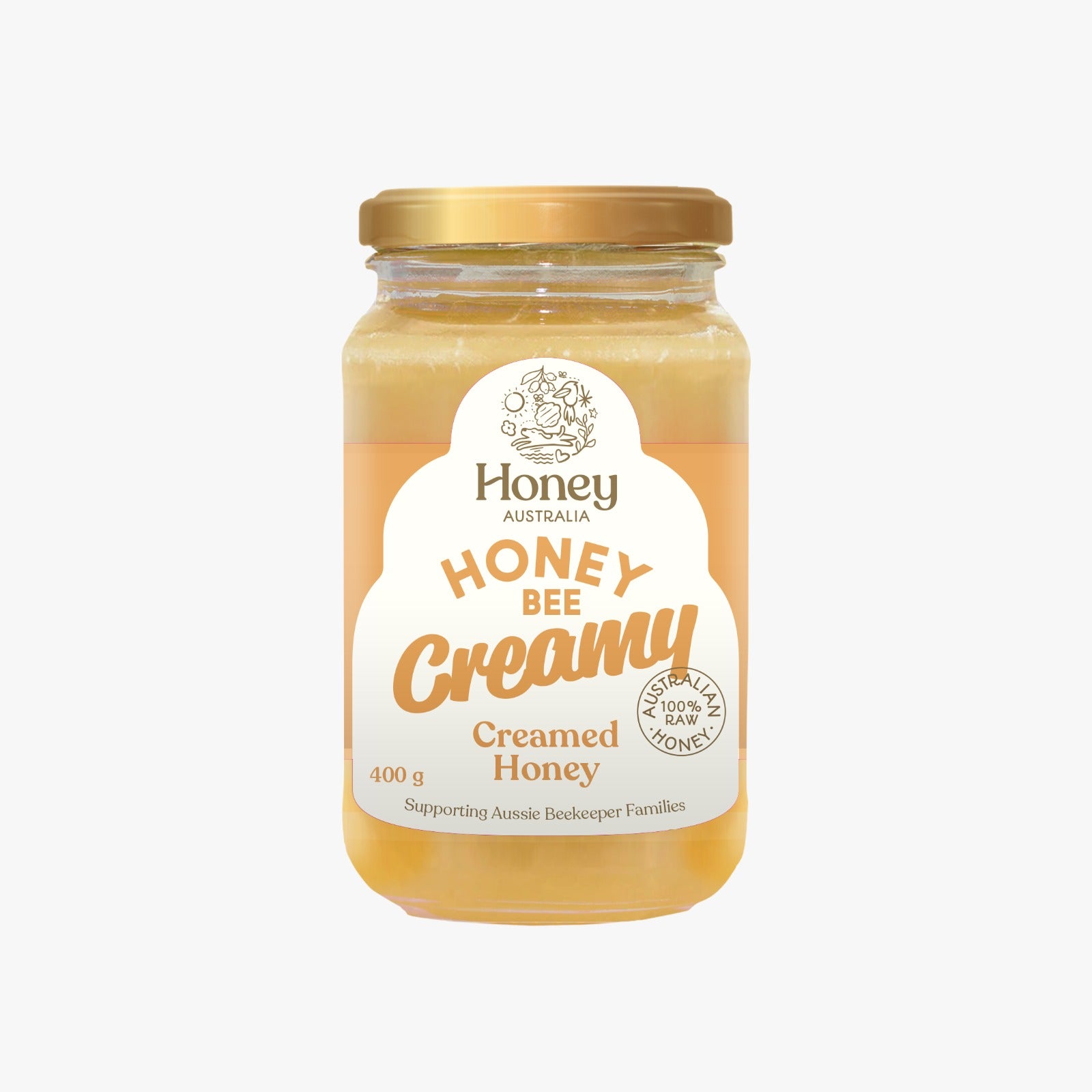Honey Bee Creamy – Creamed Aussie Honey – 400g Jar - Honey Australia