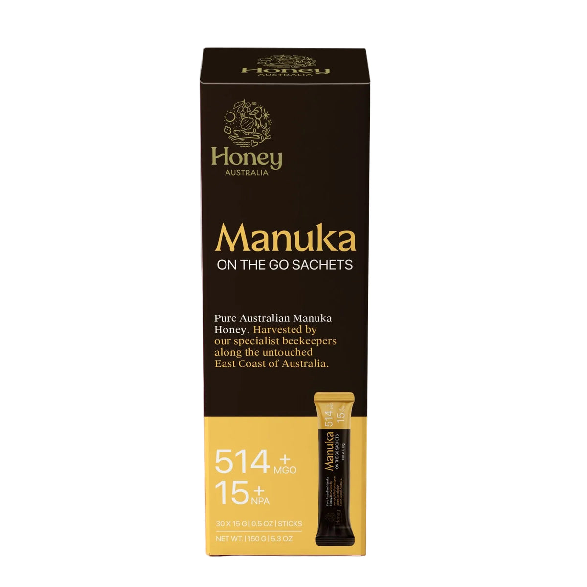 Australian Manuka MGO 514+ (15+ NPA) On the Go Sachets (10 Pack)