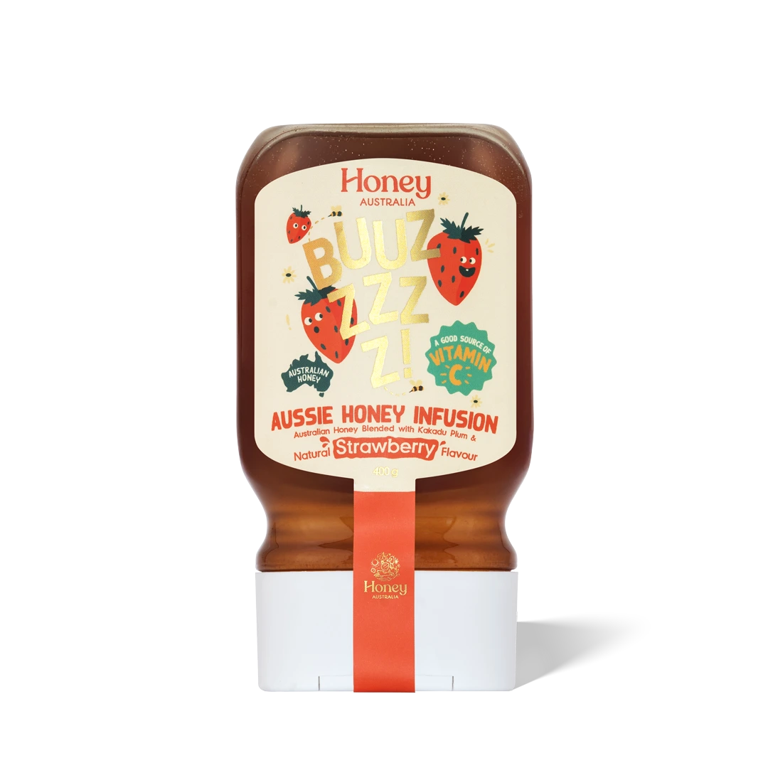 Buzz Strawberry Honey + Vitamin C Infusion – 400g Squeeze