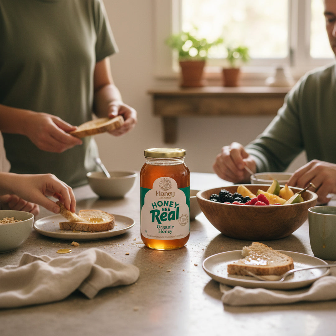 Honey Bee Real – Organic Honey – 1kg Glass Jar