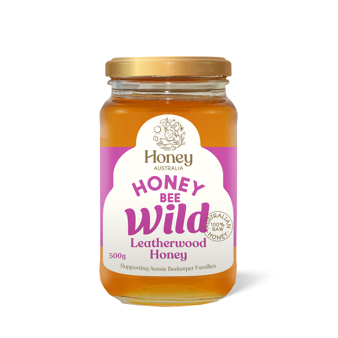 Honey Bee Wild – Leatherwood Honey – 500g Glass Jar