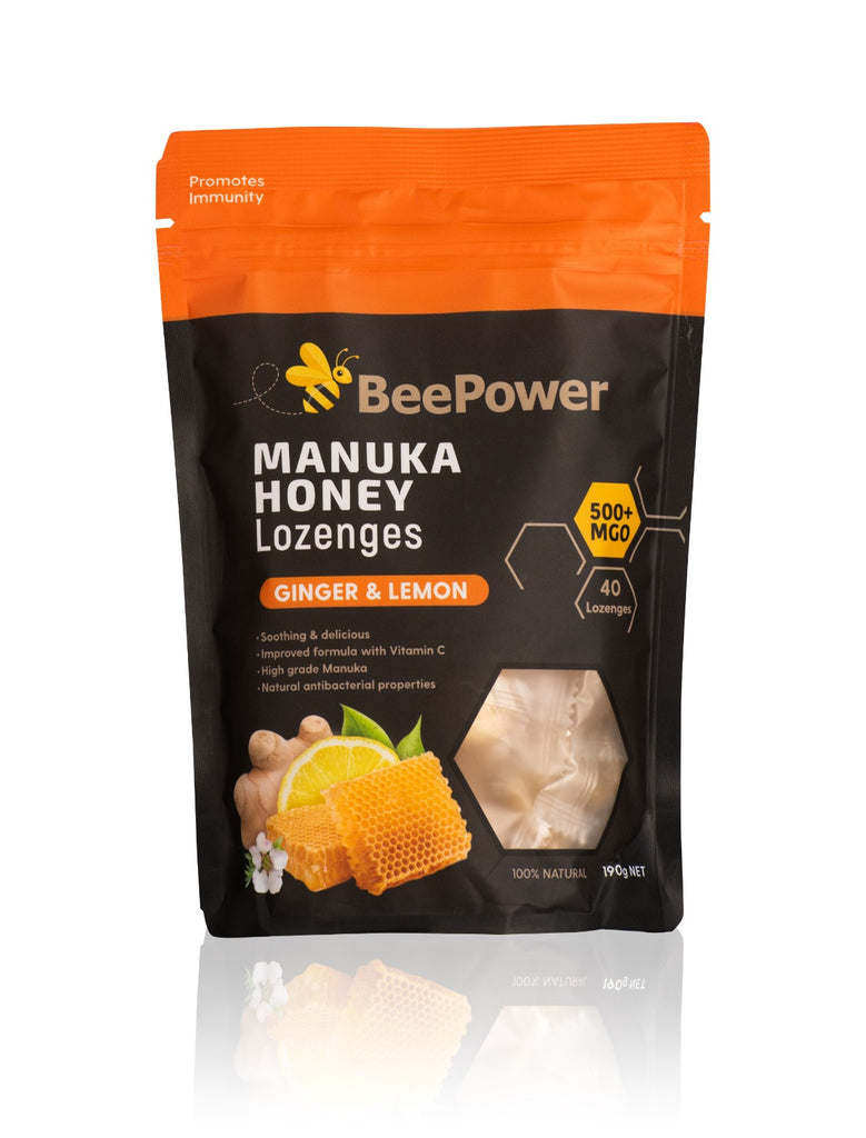 BeePower 40 Lozenges Ginger & Lemon - Honey Australia